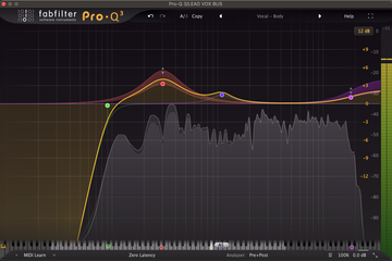 FabFilter Pro-Q EQ example used in a Stylus Sound Tools mixing workflow