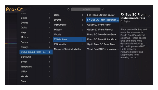 Stylus Sound Tools – FabFilter Pro-Q 4 Preset Pack - 80 Presets